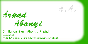 arpad abonyi business card