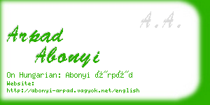 arpad abonyi business card